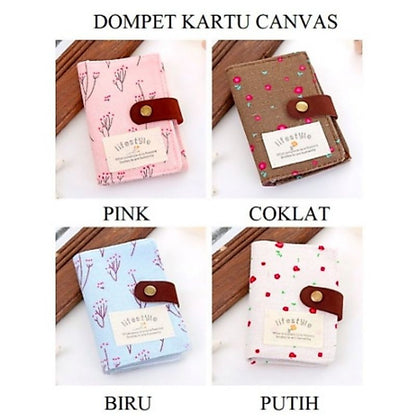 Pekanbaru Dompet Kartu Kanvas 20 Slot Card Holder Serbaguna Penyimpanan Kartu