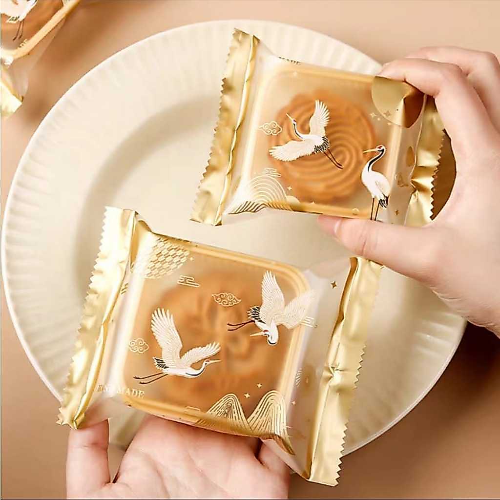 Pekanbaru Plastik Mooncake / Kue Bulan Non-Seal Motif Happy Mid Autumn Festival Berbagai Ukuran Per Packlastik Mooncake/Kue Bulan