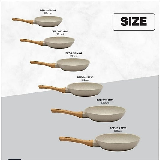 Pekanbaru Deep Fry Pan Miyako / Fry Pan Miyako Marble Induksi / Dfp-1812M Wi / Dfp-2012 M Wi / Dfp-2212 M Wi / Teflon