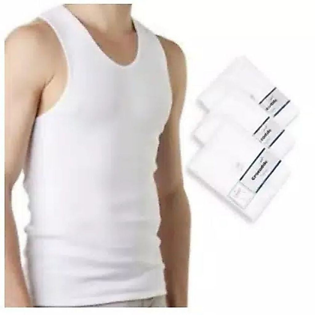 Pekanbaru Kaos Dalam Pria Crocodile 801V Salur Putih - Nyaman, Adem, Tidak Mudah Melar / Singlet Pria Dewasa Crocodile ok