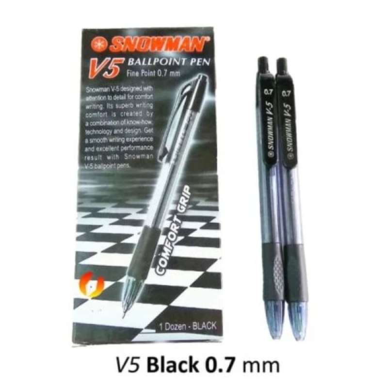 Pekanbaru Snowman Pen V5 3S Black