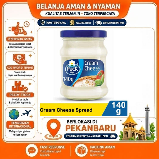 Pekanbaru Puck Keju Oles Krim 140gr - Lezat, Halal, Mudah Digunakan - Cream Cheese Spread Roti