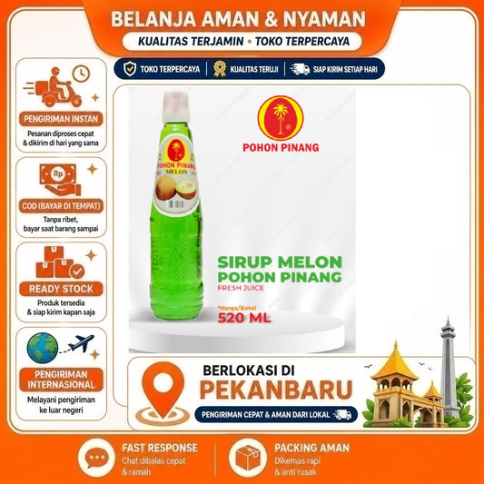 Pekanbaru 520ml Pohon Pinang Sirup Rasa Buah Melon Fruit Flavour Syrup Bahan Minuman Halal