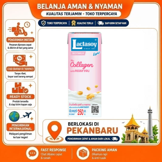 Pekanbaru 250ml Lactasoy Soymilk Collagen Minuman Susu Kedelai UHT Mengandung Kolagen Halal