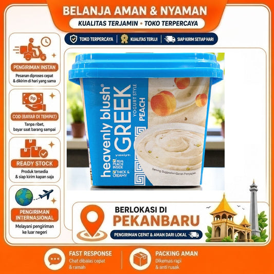 Pekanbaru 300 gr Heavenly Blush Greek Yogurt Peach Flavour Yoghurt Rasa Buah Persik Halal Enak