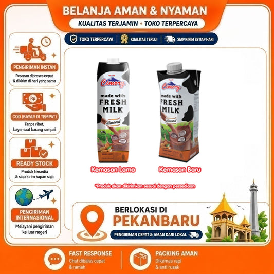 Pekanbaru 750ml Cimory Susu UHT Rasa Almond Made With Fresh Milk Flavoured Minuman Gizi Halal
