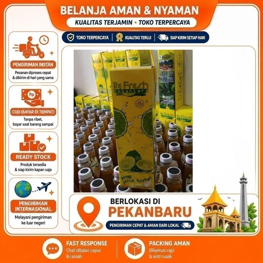 Pekanbaru 300ml Refresh Nusantara Sirup Encer Jeruk Kasturi Orange Syrup Bahan Minuman Halal