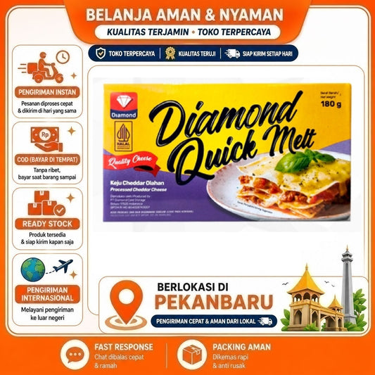 Pekanbaru 180 Gram Diamond Quick Melt Cheddar Cheese Processed Keju Cedar Olahan Halal Praktis