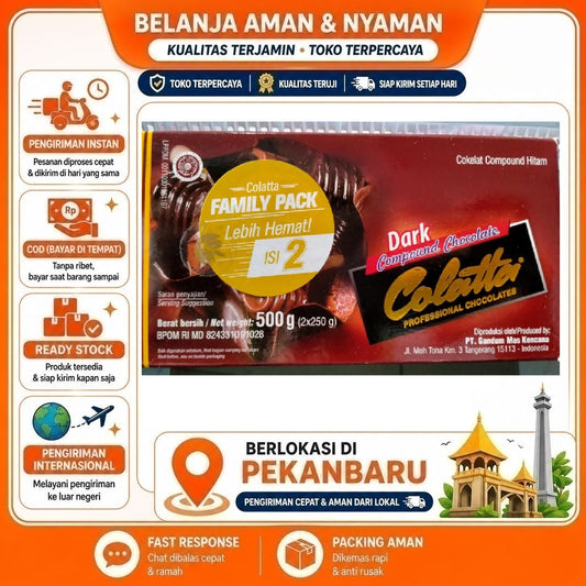 Pekanbaru 500 Gram Colatta Dark Compound Chocolate Cokelat Hitam Coklat Batang Halal Bahan Kue