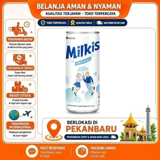 Pekanbaru 250ml Lotte Milkis Original Carbonated Yogurt Flavoured Drink Minuman Kaleng Bersoda