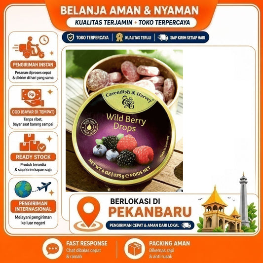 Pekanbaru 175 gr Cavendish Wild Berry Drops Permen Buah Beri Kering Manisan Camilan Makanan