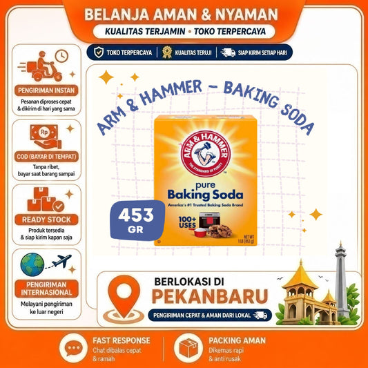 Pekanbaru Arm & Hammer Baking Soda 453gr - Baking Soda Murni Food Grade Serbaguna Praktis 453g