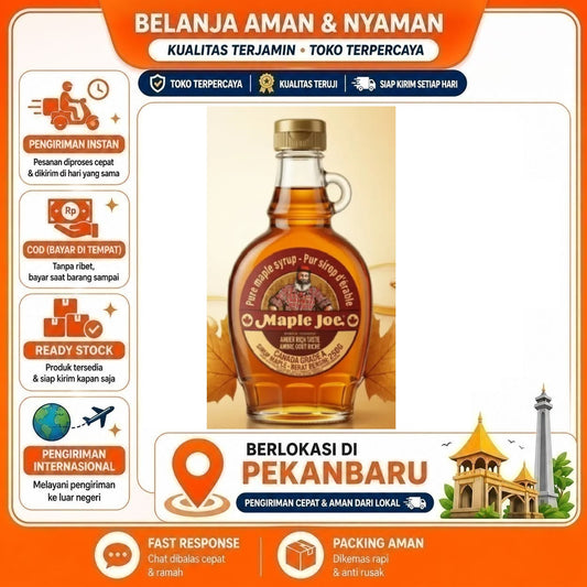 Pekanbaru 250 Gram Sirup Maple Joe Maple Syrup Kemasan Botol Kaca Size 250gr Bahan Pancake Kue
