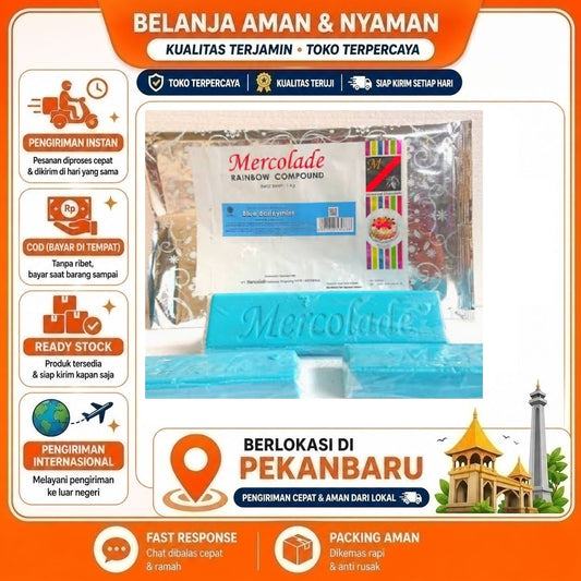 Pekanbaru Mercolade Blue Barleymint 1 Batang Rainbow Compound Potongan Warna Biru Bahan Kue