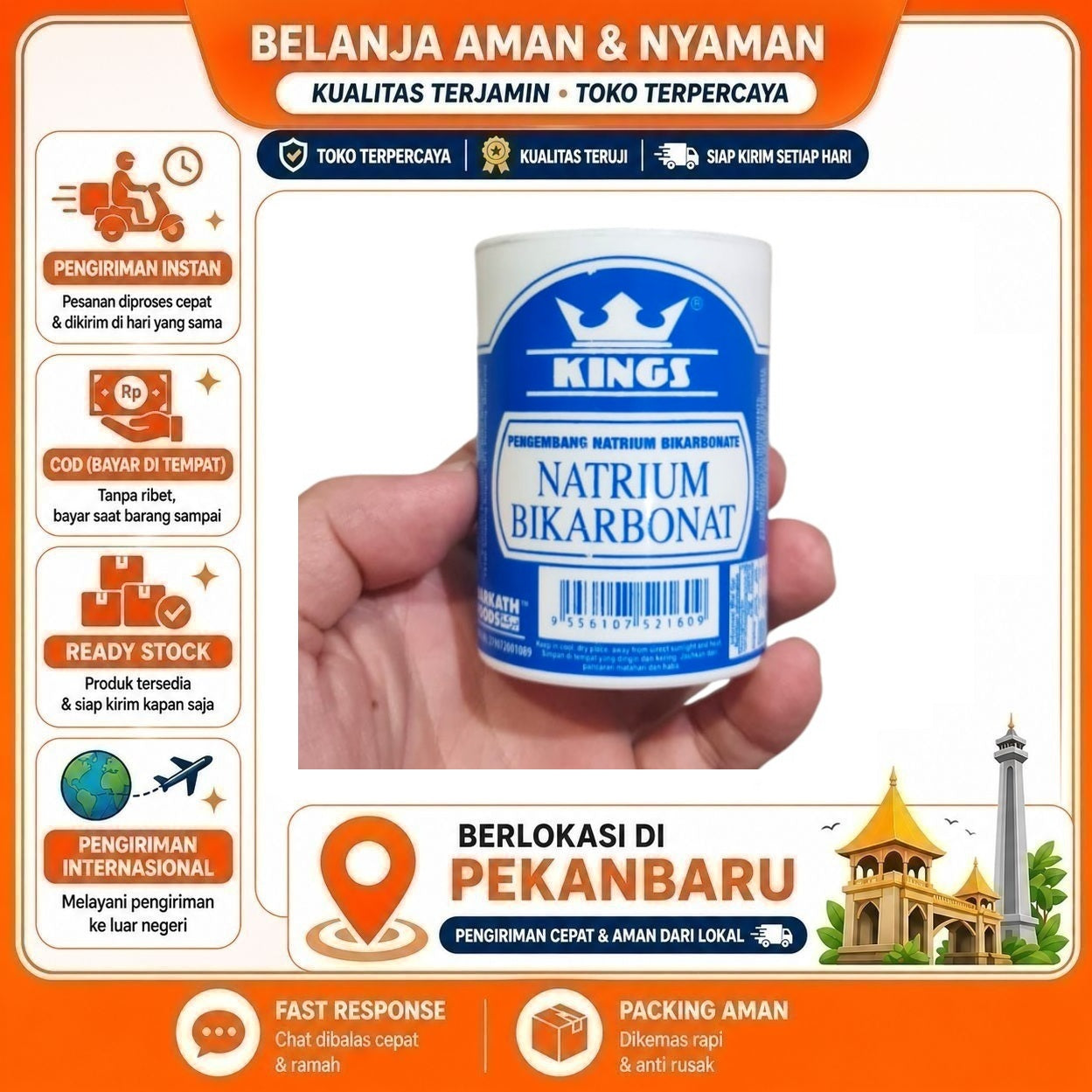 Pekanbaru 120 gr Natrium Bikarbonat Kings 120 Gram - Soda Kue, Baking Soda, Pengembang Kue