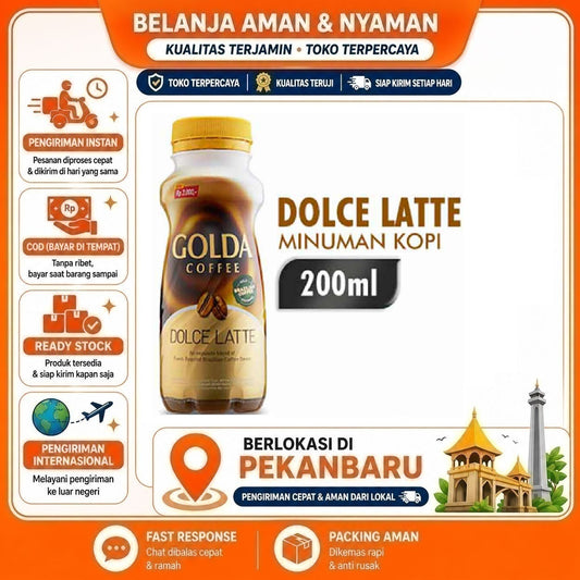 Pekanbaru 200ml Golda Coffee Dolce Latte Minuman Kopi Kemasan Botol Plastik Plastic Bottle