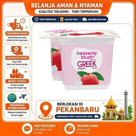 Pekanbaru 100 gr Heavenly Blush Greek Yogurt Lychee Flavour Yoghurt Rasa Buah Leci Bergizi