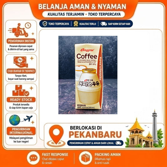 Pekanbaru 200ml Binggrae Coffee Flavored Milk Drink Minuman Susu UHT Rasa Kopi Korea Halal