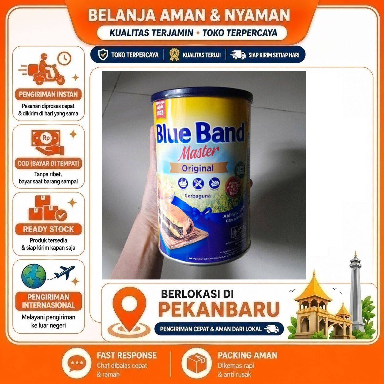Pekanbaru 1 kg Blue Band Master Original Serbaguna Kebutuhan Memasak Bahan Makanan Kue Halal