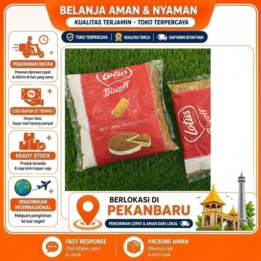 Pekanbaru 750 Gram Lotus Biscoff Biscuit Crumble Remahan Biskuit Halal Manis, Halal, Serbaguna