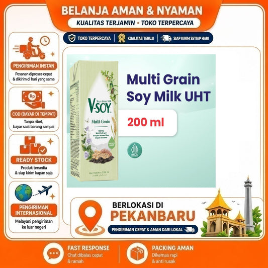 Pekanbaru 200ml V-Soy Multi Grain Soya Bean Milk Minuman Nabati Susu Kacang Kedelai Soybean