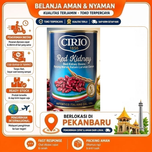 Pekanbaru 400 Gram Cirio Red Kidney Beans Kacang Merah Dalam Larutan Garam Kemasan Kaleng 400g