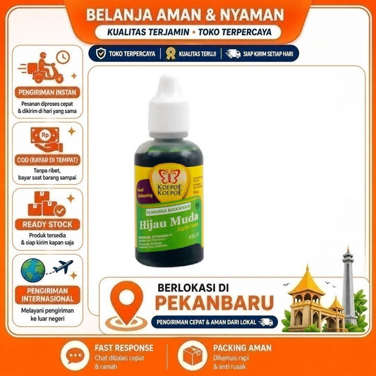 Pekanbaru 30ml Koepoe Koepoe Pewarna Makanan Hijau Muda Light Green Food Colouring Halal Enak