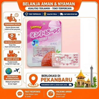 Pekanbaru Lianggui Permen Mint Mutiara 1 Saset 3 gr Rasa Stroberi Blueberi Anggur Grape Halal