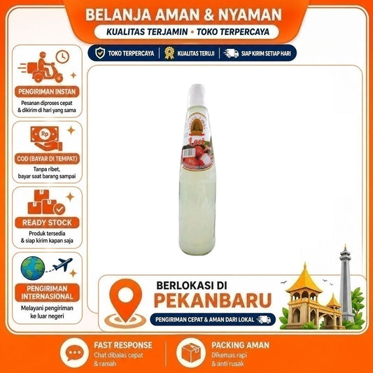 Pekanbaru 430ml Sarang Tawon Sirup Rasa Buah Leci Segar Bahan Minuman Lychee Fruit Syrup Halal