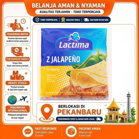 Pekanbaru 130 gr Lactima Z Jalapeno Processed Cheese Slice Lembaran Keju Olahan Bahan Makanan