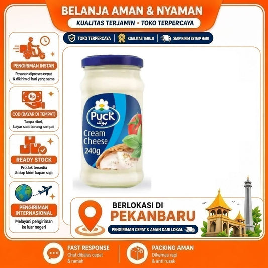 Pekanbaru Keju Oles PUCK Cream Cheese 240g - Lembut, Kenyal, dan Mudah Dibentuk - Selai Roti