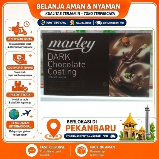Pekanbaru 250 Gram Marley Dark Chocolate Coating Cokelat Pelapis Hitam Bahan Dekorasi Kue Cake