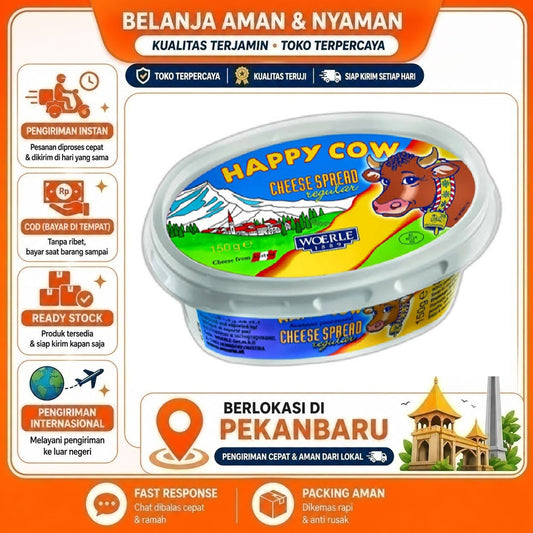 Pekanbaru 150 gr Happy Cow Cheese Spread Olesan Keju Selai Roti Bahan Kue Baking Mix Sandwich