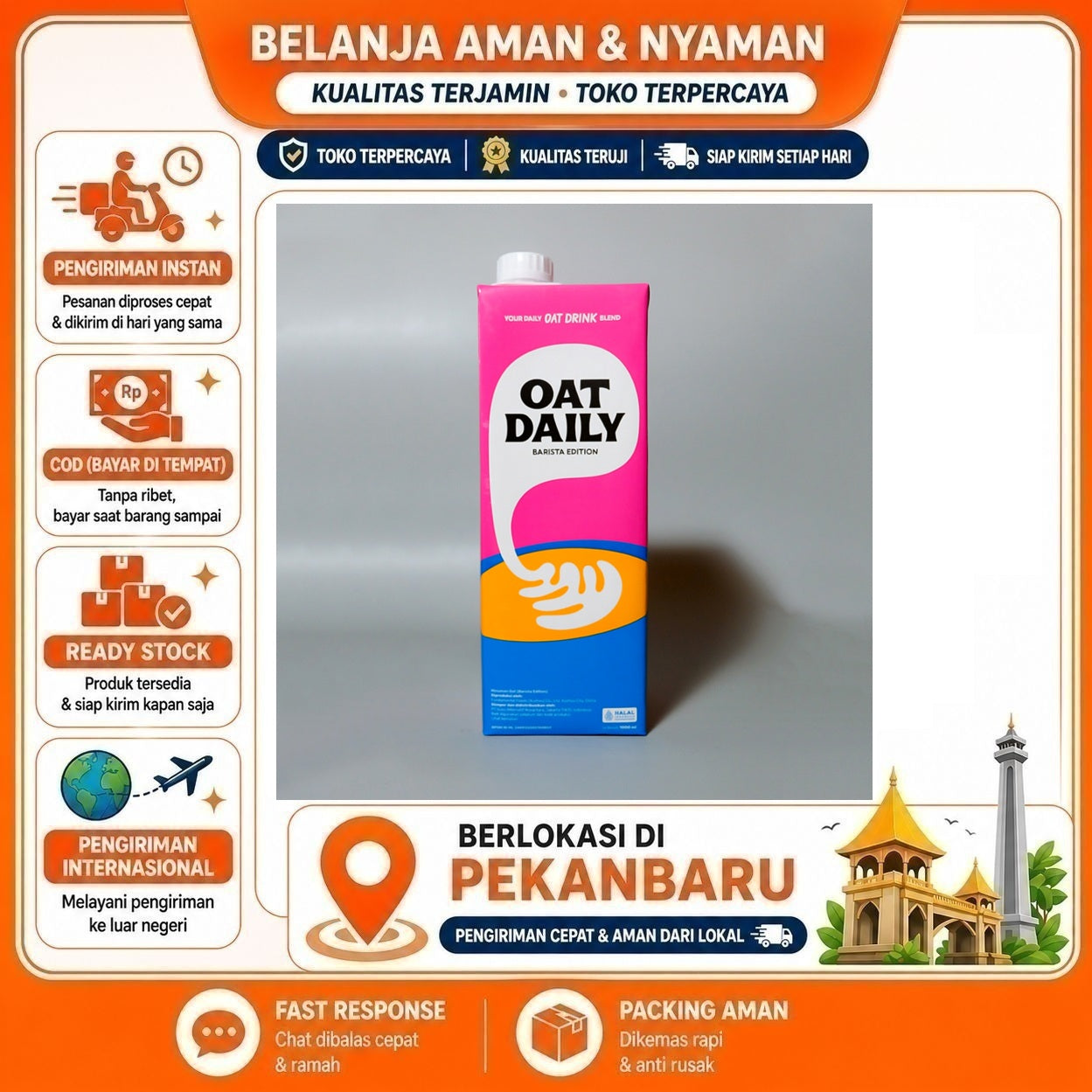 Pekanbaru 1 Liter Oat Daily Barista Edition Your Daily Oat Drink Blend Rasa Original Aman 1L