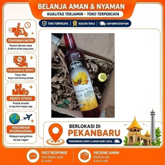 Pekanbaru 460ml Marjan Boudoin Sirup Rasa Pisang Susu Banana Milk Syrup Bahan Minuman Halal