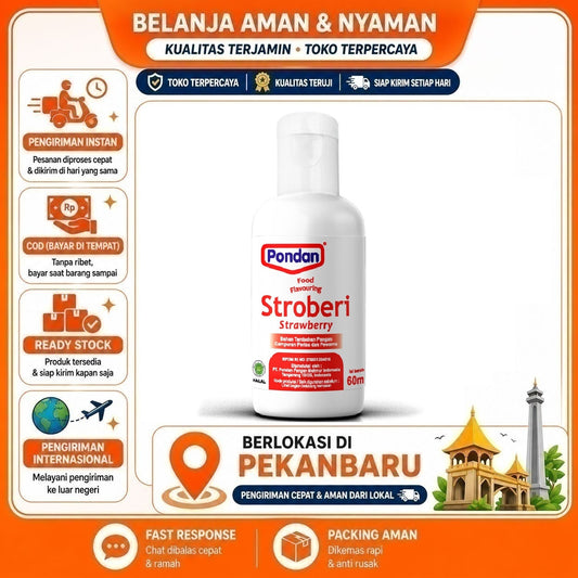 Pekanbaru 60ml Pondan Food Flavouring Strawberry Rasa Stroberi Bahan Campuran Perisa & Pewarna