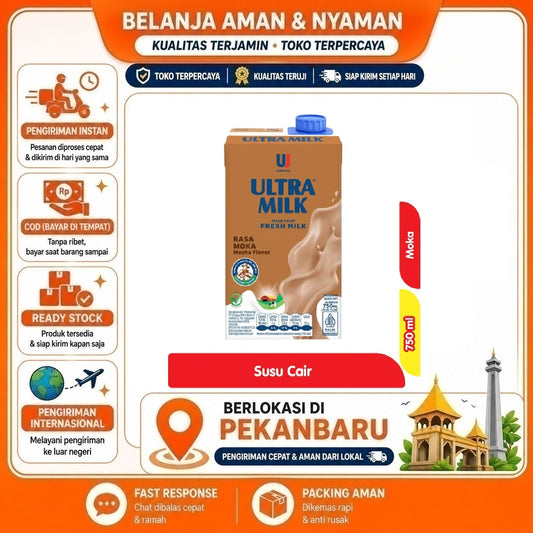 Pekanbaru 750ml Ultra Milk Susu Cair Rasa Moka Made From Fresh Milk Mocha Flavor Halal Enak