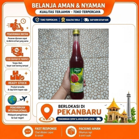 Pekanbaru 400ml Marjan Squash Sirup Rasa Buah Jambu Guava Bahan Minuman Syrup Mix Drink Halal