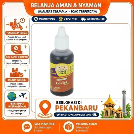 Pekanbaru 30ml Koepoe Koepoe Pewarna Makanan Coklat Brown Cokelat Bagus Food Colouring Halal