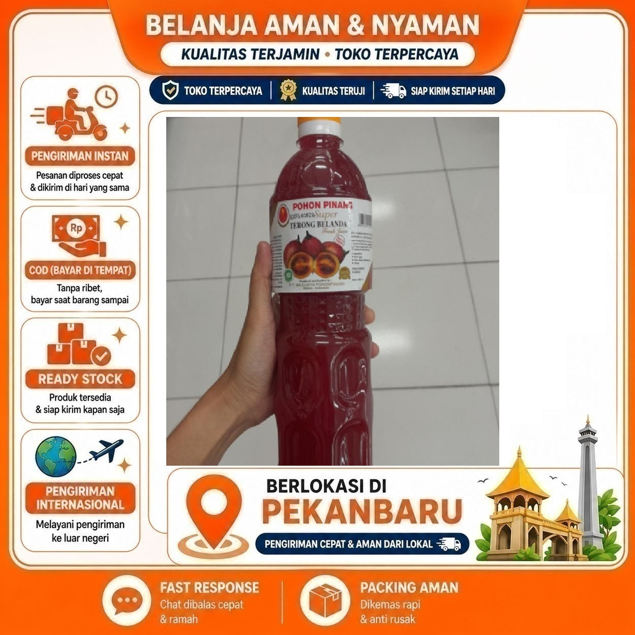 Pekanbaru 1 Liter Sirup Terong Belanda Pohon Pinang Super Quality Fresh Juice Syrup Minuman