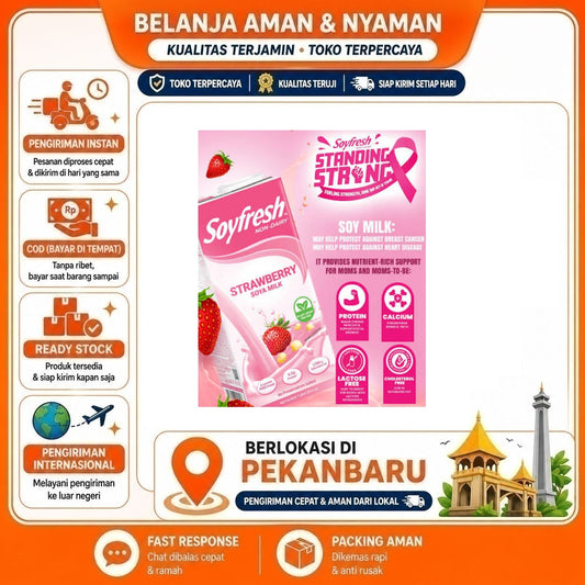 Pekanbaru 250ml Soyfresh Non-Dairy Soya Milk Strawberry Flavor Plant Based Drink Susu Stroberi