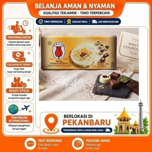 Pekanbaru 225 Gram Tulip White Compound Decor Home Baking Bahan Dekorasi Kue Cake Warna Putih