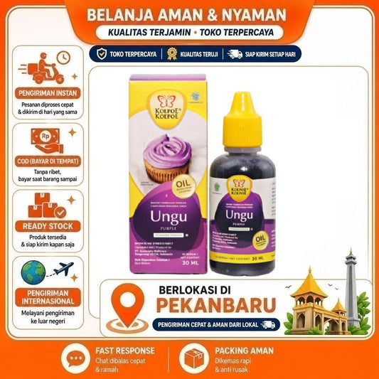 Pekanbaru 30ml Koepoe Koepoe Ungu Oil Based Food Coloring Campuran Pewarna Kue Makanan Halal