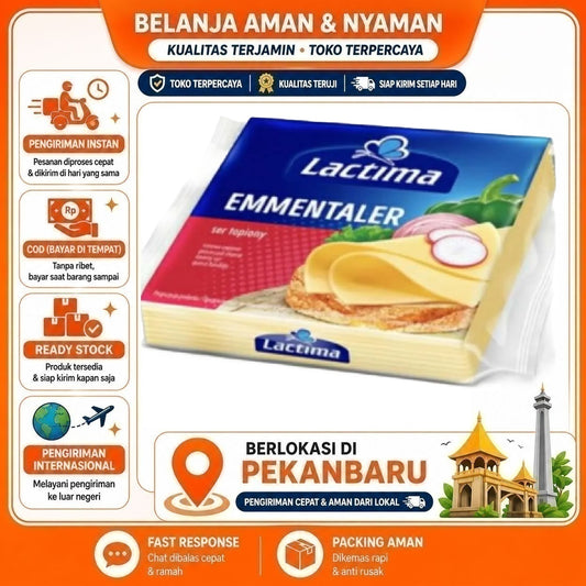 Pekanbaru 130 gr Lactima Emmentaler Processed Cheese Slice Potongan Keju Olahan Bahan Makanan