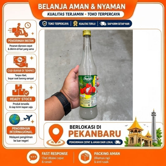Pekanbaru 400ml Marjan Squash Sirup Rasa Buah Leci Bahan Minuman Lychee Syrup Kemasan Botol