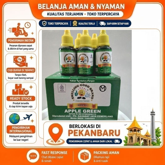Pekanbaru 30ml Smelling Good Brand Pewarna Pangan Hijau Apple Green Halal Campuran Makanan Kue