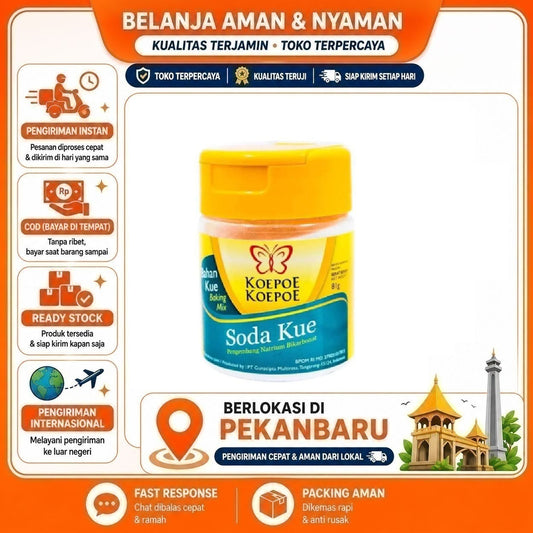Pekanbaru Soda Kue Cap Koepoe Koepoe 81gr - Pengembang Kue, Bahan Kue, Sodium Bicarbonate Cake