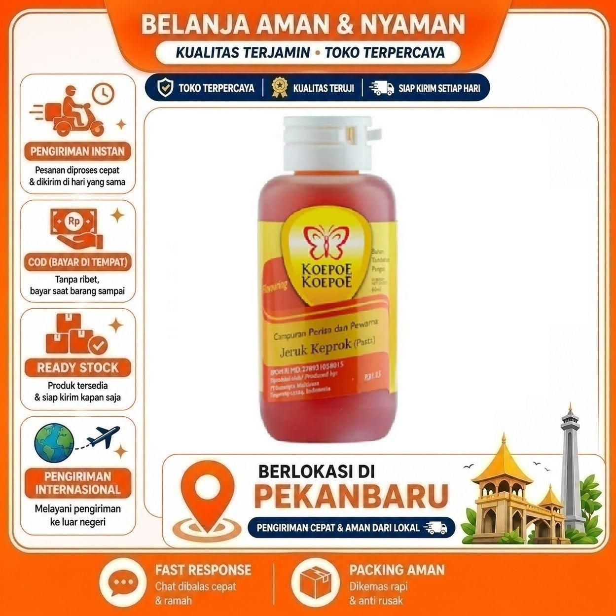 Pekanbaru 60ml Koepoe Koepoe Perisa Pasta Jeruk Keprok Orange Bahan Campuran Olahan Makanan