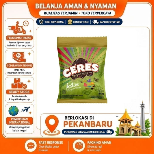 Pekanbaru 80 Gram Ceres Festive Chocolate Cokelat Meses Warna Warni Cocoa Coklat Bahan Kue 80g
