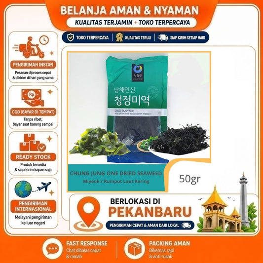 Pekanbaru 50 gr Rumput Laut Kering Chung Jung One Dried Seaweed Siap Masak, Rasa Otentik Halal
